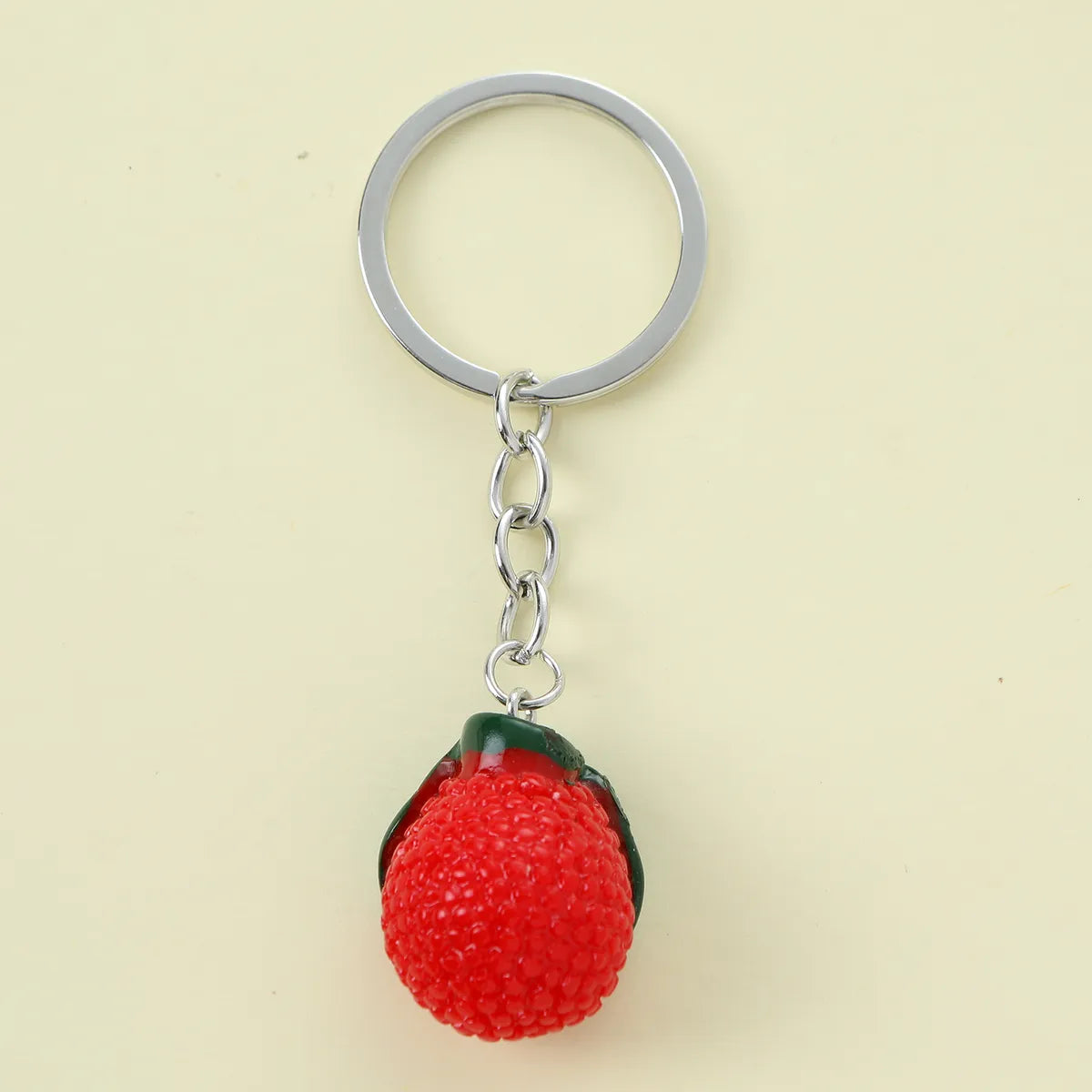 Cute Sweet Lemon Fruit Strawberry Alloy Plastic Bag Pendant Keychain