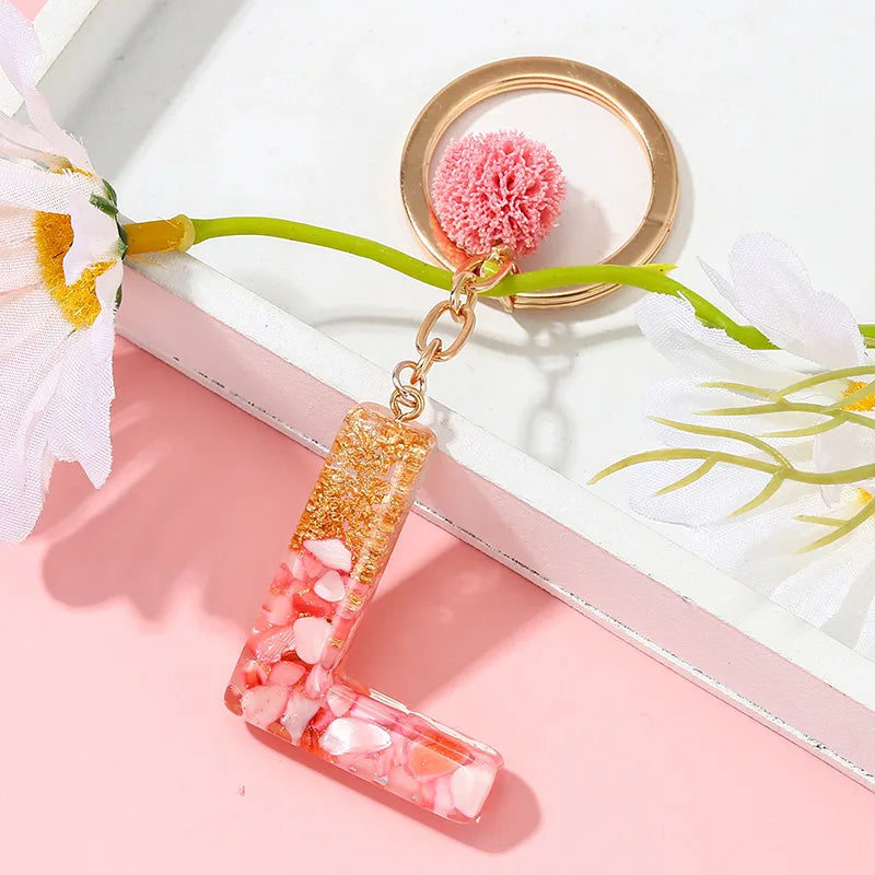 Cute Sweet Letter Alloy Resin Epoxy Plating Bag Pendant Keychain