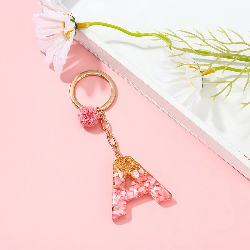 Cute Sweet Letter Alloy Resin Epoxy Plating Bag Pendant Keychain