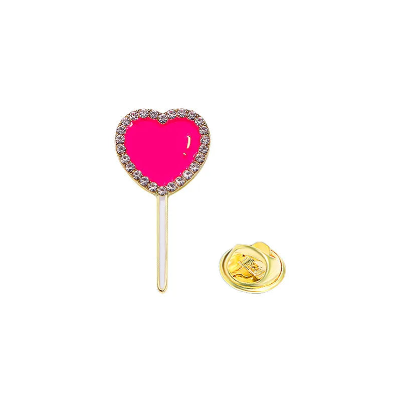 Cute Sweet Paw Print Heart Shape Candy Alloy Stoving Varnish Plating Inlay Rhinestones Women'S Corsage Brooches Collar Pin