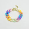 Cute Sweet Rainbow Heart Shape Flower Beaded Arylic Wholesale Bracelets