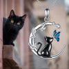 Cute Sweet Simple Style Animal Moon Cat Artificial Rhinestones Zircon Alloy Copper Wholesale Pendant Necklace