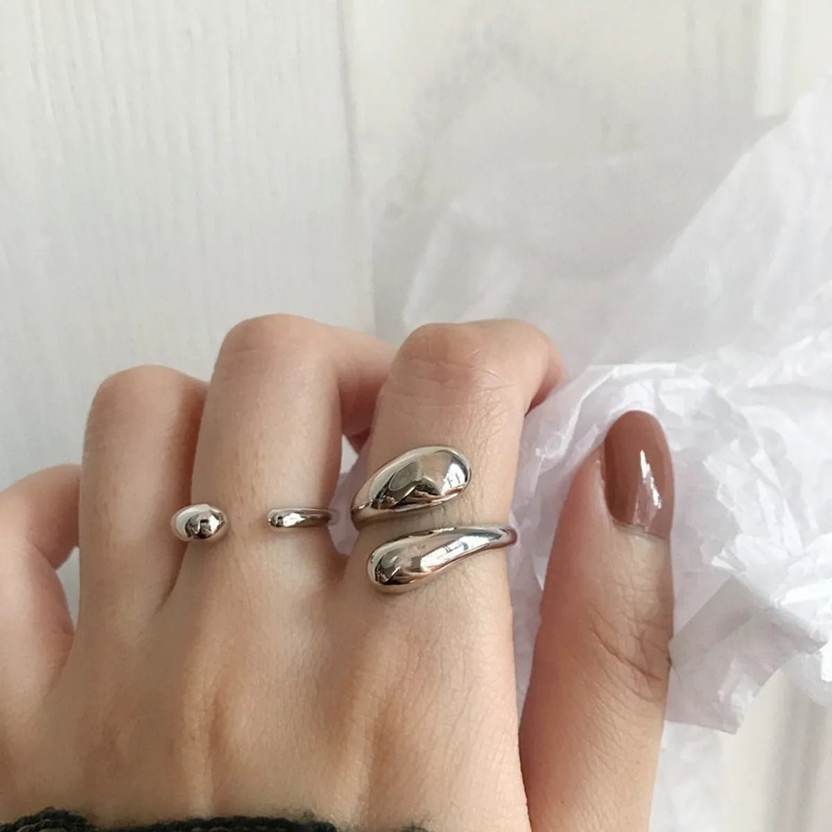 Cute Sweet Simple Style Asymmetrical Alloy Women'S Rings