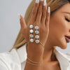 Cute Sweet Simple Style Asymmetrical Imitation Pearl Alloy Natural Stone Wholesale Bracelets