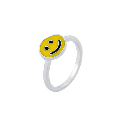 Cute Sweet Simple Style Smiley Face Alloy Enamel Plating Alloy Women's Rings