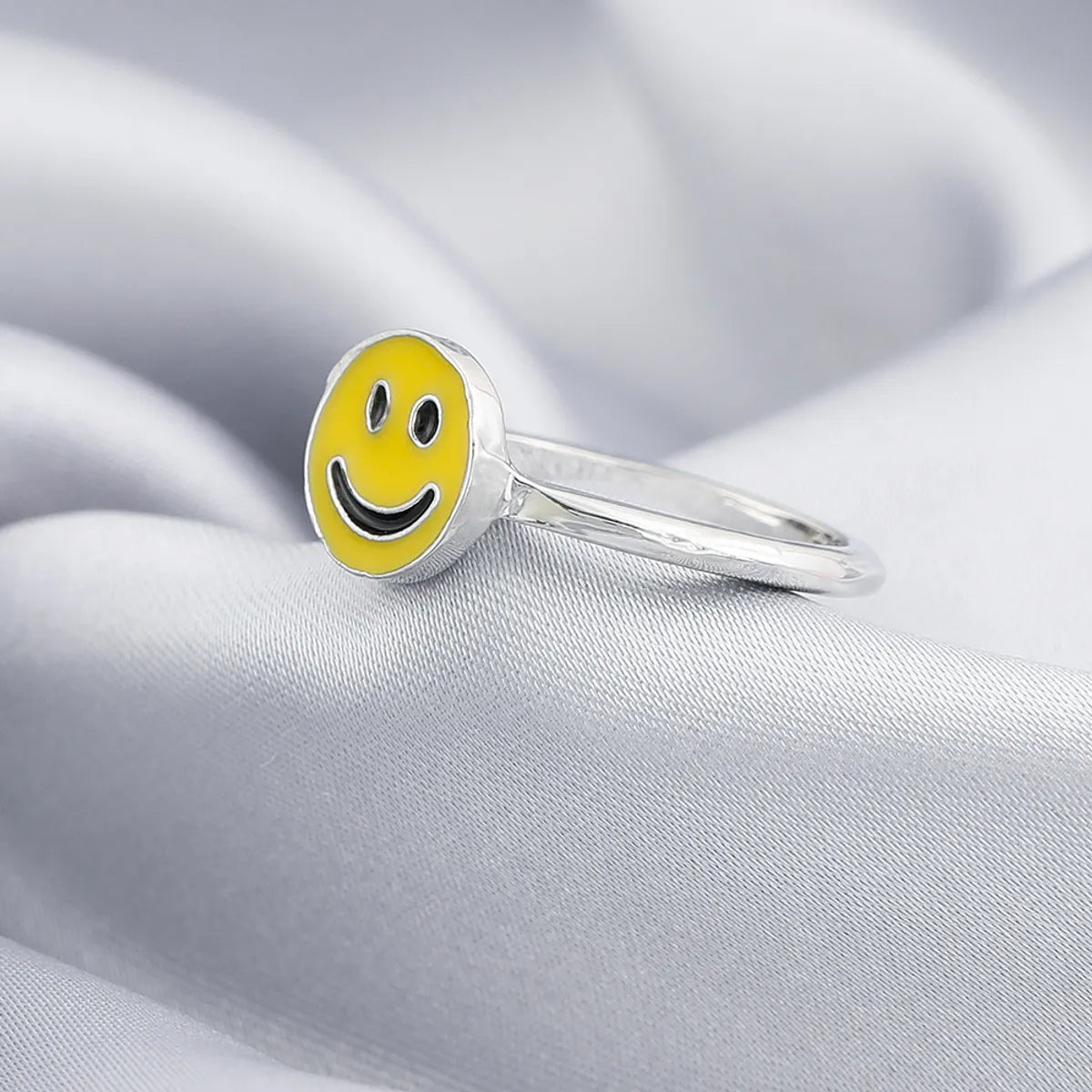 Cute Sweet Simple Style Smiley Face Alloy Enamel Plating Alloy Women's Rings