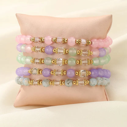 Cute Sweet Solid Color Glass Wholesale Bracelets