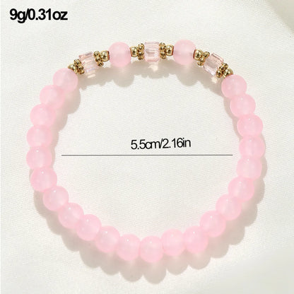 Cute Sweet Solid Color Glass Wholesale Bracelets