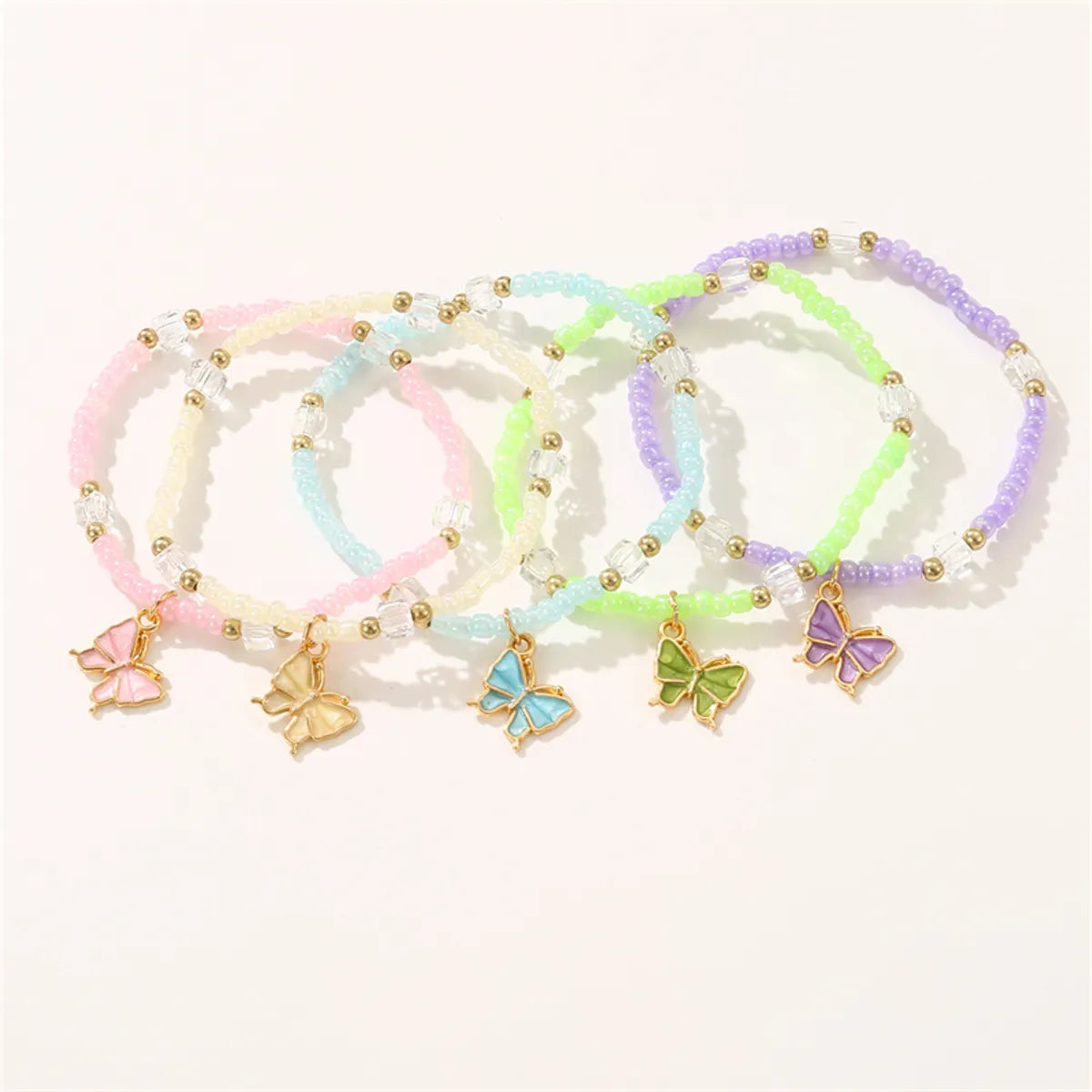 Cute Sweet Solid Color Plastic Beaded Women's Bracelets