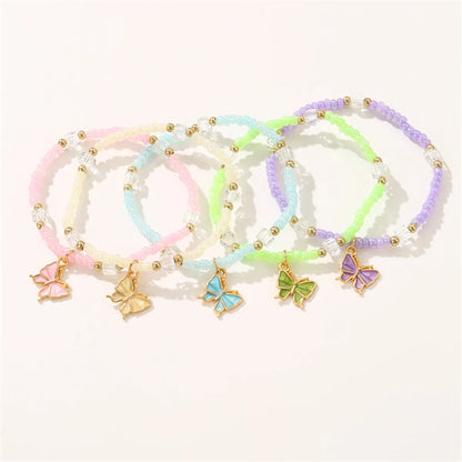 Cute Sweet Solid Color Plastic Beaded Women's Bracelets