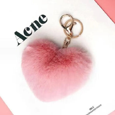 Cute Sweet Solid Color Plush Knitting Keychain