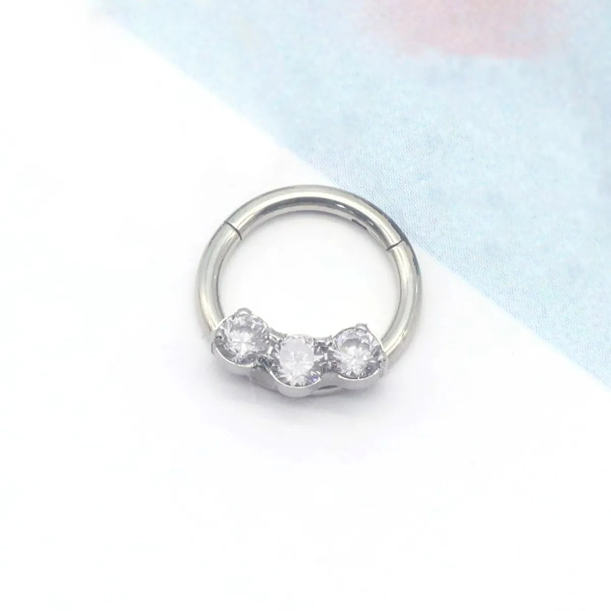 Cute Sweet Solid Color Stainless Steel Zircon Nose Ring In Bulk