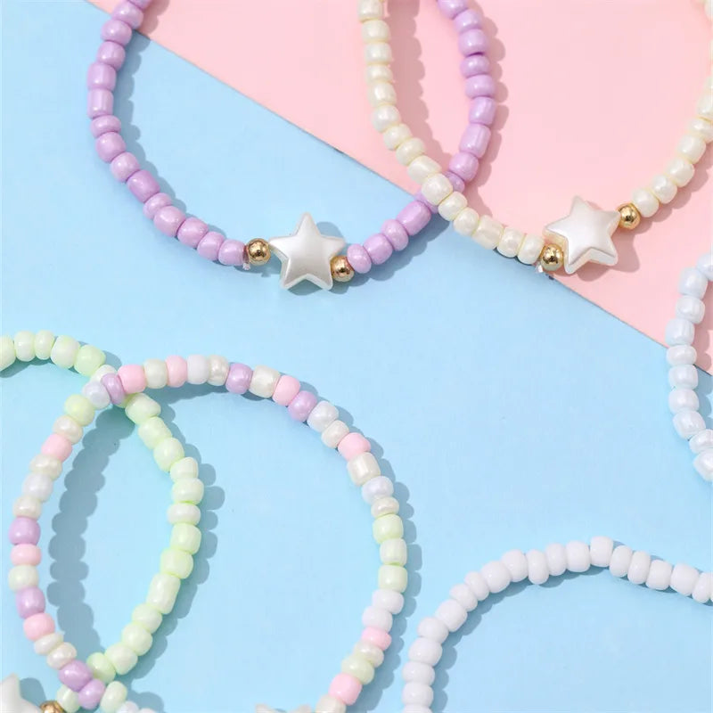 Cute Sweet Star Plastic Beaded Women'S Bracelets