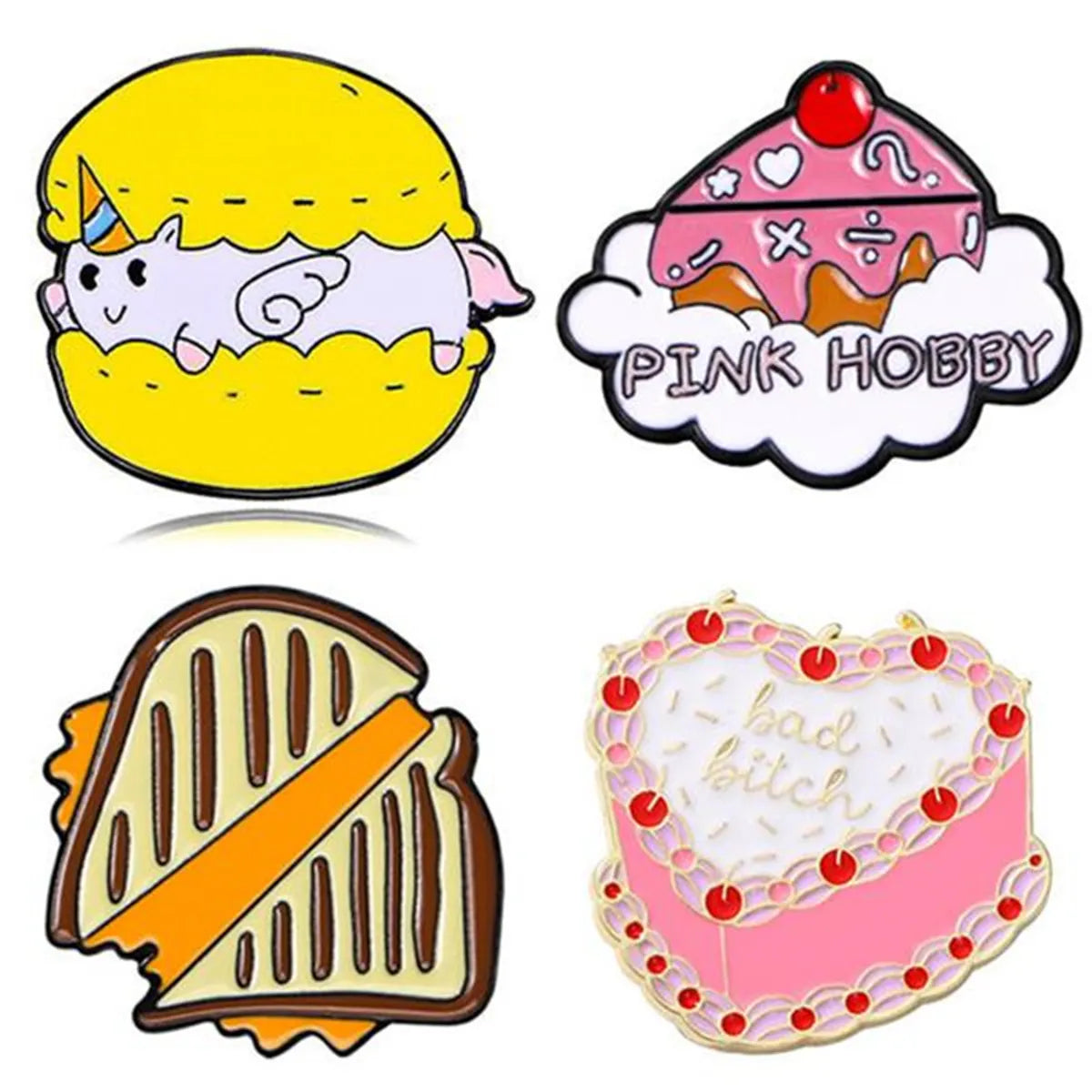 Cute Sweet Streetwear Ice Cream Animal Flower Alloy Stamping Stoving Varnish Plating Unisex Brooches