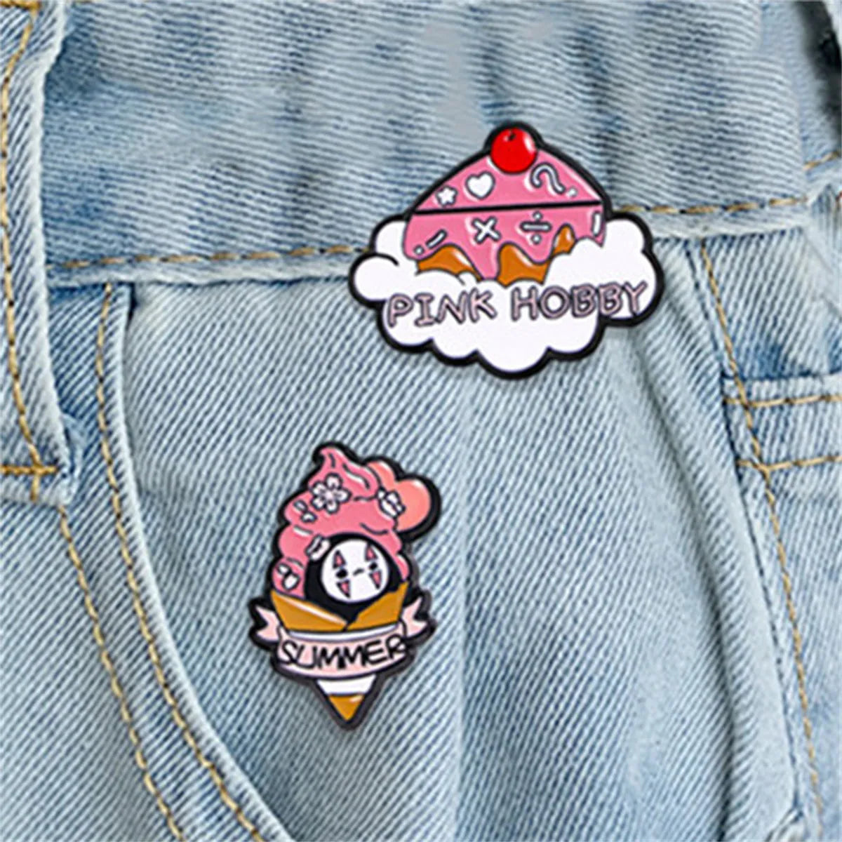 Cute Sweet Streetwear Ice Cream Animal Flower Alloy Stamping Stoving Varnish Plating Unisex Brooches