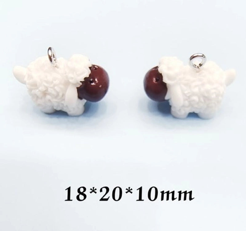 20 Pieces Cute Sweet Tortoise Rabbit Swan Resin Stoving Varnish Jewelry Accessories