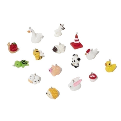 20 Pieces Cute Sweet Tortoise Rabbit Swan Resin Stoving Varnish Jewelry Accessories