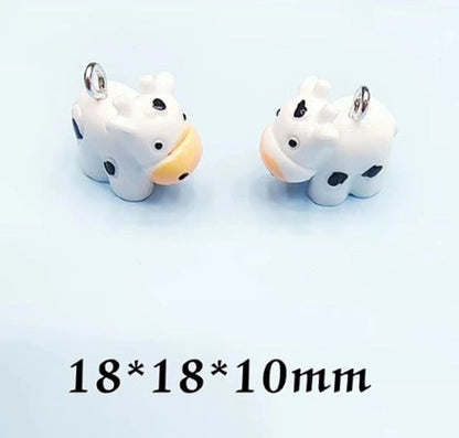 20 Pieces Cute Sweet Tortoise Rabbit Swan Resin Stoving Varnish Jewelry Accessories