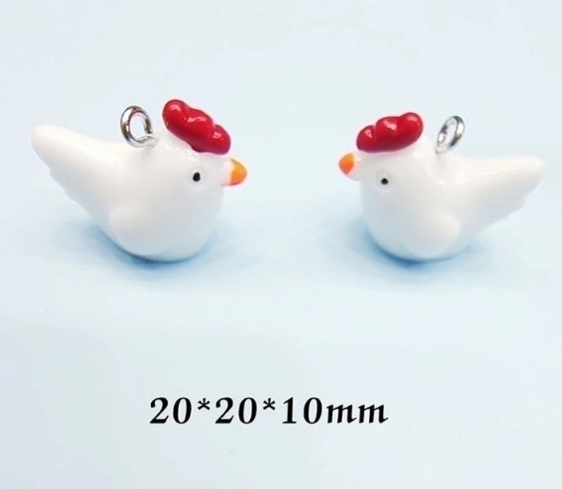 20 Pieces Cute Sweet Tortoise Rabbit Swan Resin Stoving Varnish Jewelry Accessories