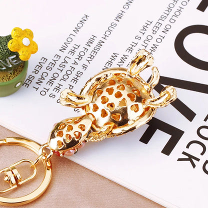 Cute Tortoise Alloy Inlay Rhinestones Women'S Bag Pendant Keychain