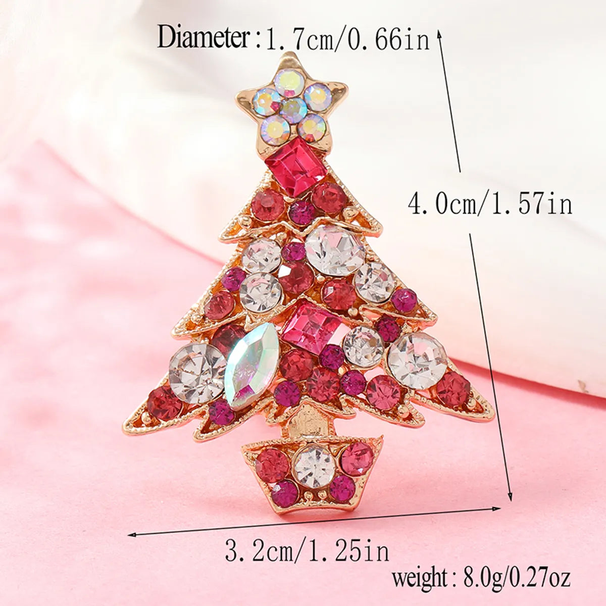 Cute Tree Alloy Plating Inlay Rhinestones Gold Plated Christmas Unisex Rings