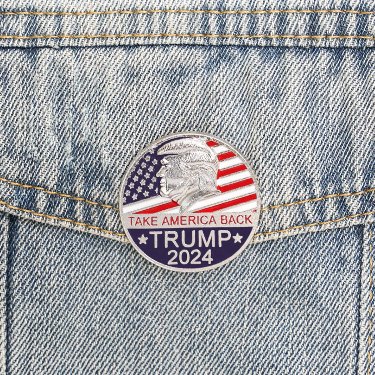 Cute Trump American Flag Metal Unisex Brooches