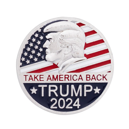 Cute Trump American Flag Metal Unisex Brooches