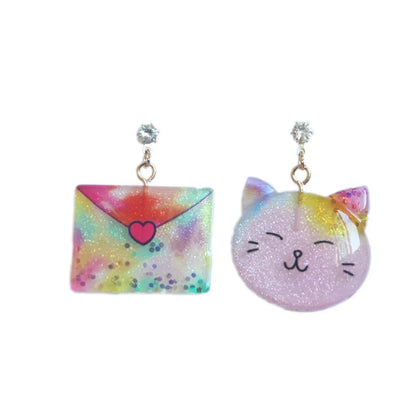 Cute Unicorn Cat Mushroom Arylic Alloy Inlay Zircon Women's Drop Earrings 1 Pair