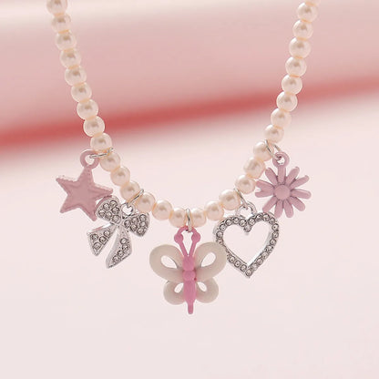 Cute Vacation Beach Animal Heart Shape Daisy Artificial Rhinestones Alloy Resin Rhinestone Wholesale Pendant Necklace