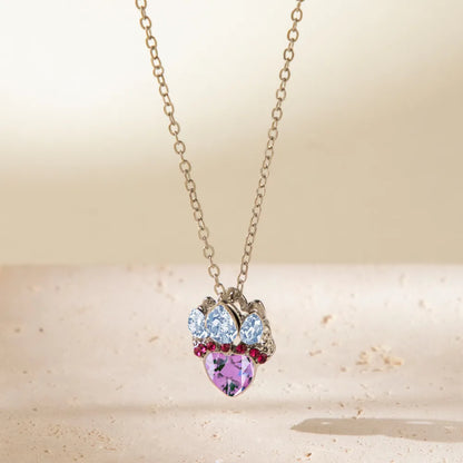 Cute Vacation Heart Shape Alloy Plating Inlay Artificial Gemstones Women'S Necklace