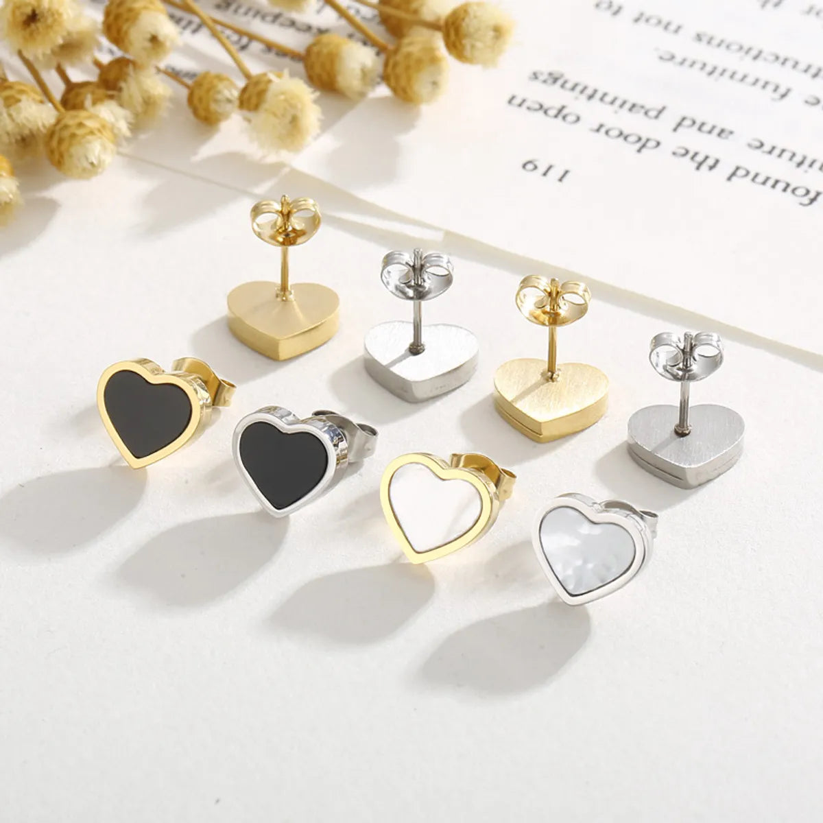 Cute Vacation Heart Shape Titanium Steel Jewelry Set