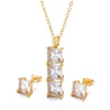 Wholesale Jewelry Cute Vacation Sparkly Titanium Steel Zircon 18K Gold Plated Inlay Jewelry Set