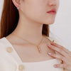 Wholesale Jewelry Cute Vacation Sparkly Titanium Steel Zircon 18K Gold Plated Inlay Jewelry Set