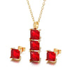 Wholesale Jewelry Cute Vacation Sparkly Titanium Steel Zircon 18K Gold Plated Inlay Jewelry Set