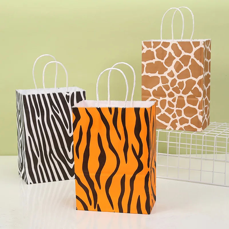 Cute Zebra Tiger Skin Leopard Paper Street Gift Bags