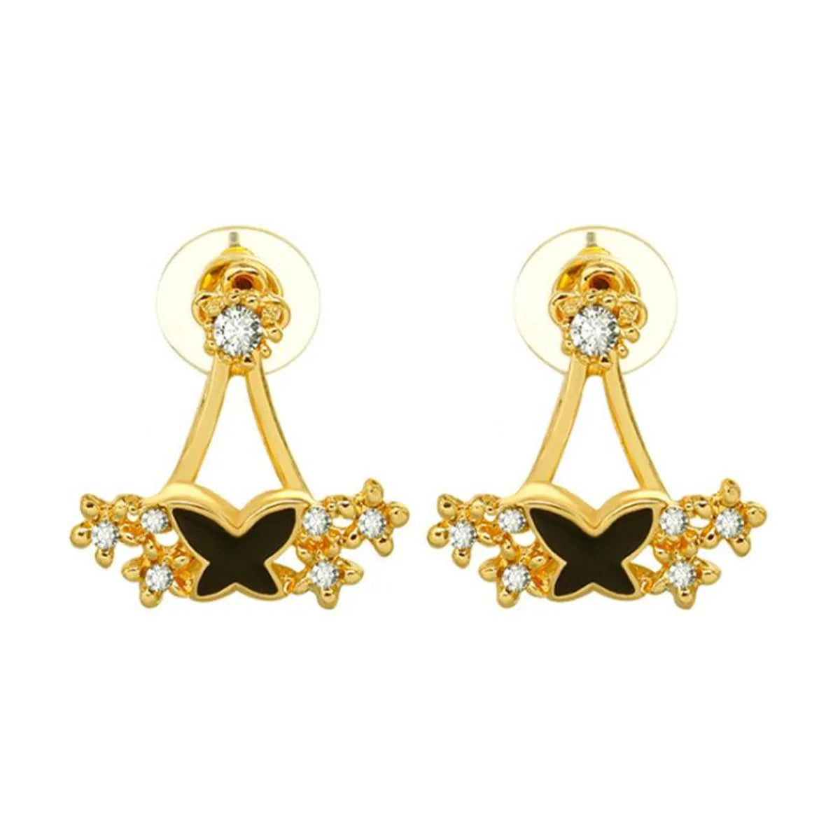 Geometric Plating Alloy Artificial Gemstones Earrings