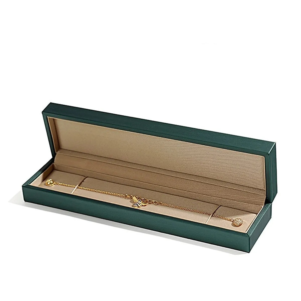 Dark Green Leather Jewelry Box Ring Stud Earrings Bracelet Box Necklace Display Jewelry Box Jewelry Storage Box Spot Wholesale