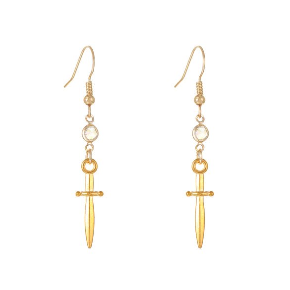 Dark Punk Alloy Cross Sword Geometric Exaggerated Retro Personality Earrings For Women