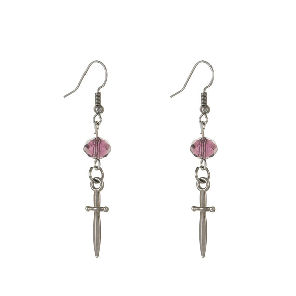 Dark Punk Alloy Cross Sword Geometric Exaggerated Retro Personality Earrings For Women