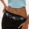 Dark Punk Spider Waist Chain With Hollow Circular Links Single Loop Design And Lobster Clasp Alloy Body Chain For Women