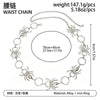 Dark Punk Spider Waist Chain With Hollow Circular Links Single Loop Design And Lobster Clasp Alloy Body Chain For Women