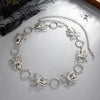 Dark Punk Spider Waist Chain With Hollow Circular Links Single Loop Design And Lobster Clasp Alloy Body Chain For Women
