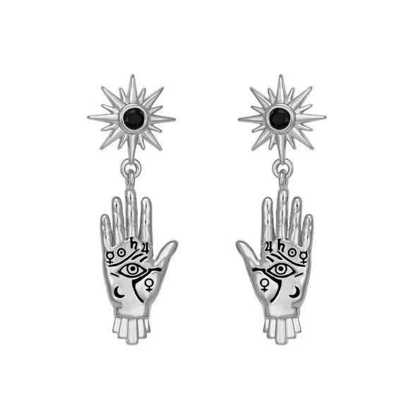 Dark Wind Jewelry With Sun Eyes Moon Totem Stainless Steel And Titanium Steel Necklace And Earrings Electroplated