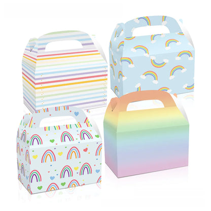 DD080   Rainbow Clouds Colorful Auspicious Clouds Striped Birthday Party Portable Gift Box