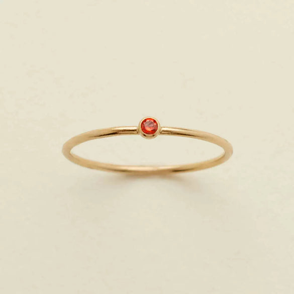 December Birthstone Ring Stainless Steel Geometric Electroplating Women's