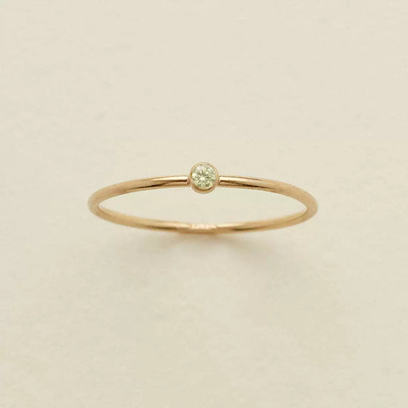 December Birthstone Ring Stainless Steel Geometric Electroplating Women's