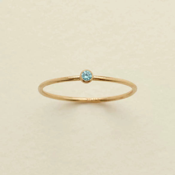 December Birthstone Ring Stainless Steel Geometric Electroplating Women's