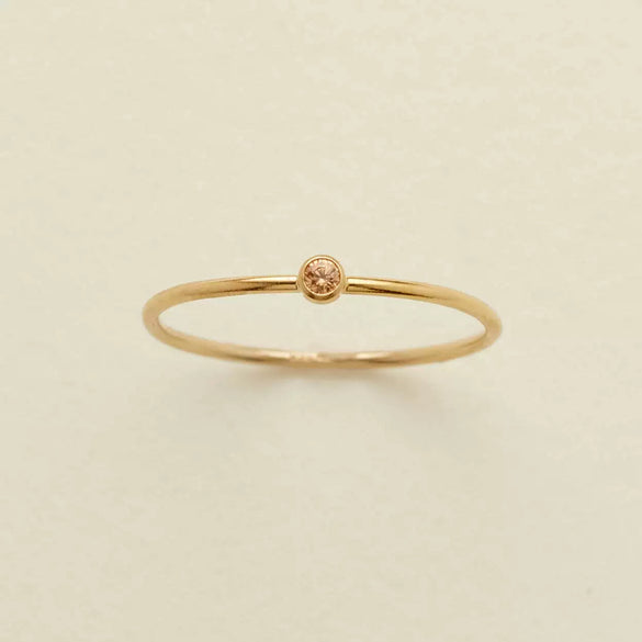 December Birthstone Ring Stainless Steel Geometric Electroplating Women's