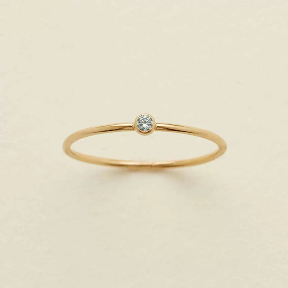 December Birthstone Ring Stainless Steel Geometric Electroplating Women's