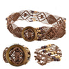 Decorative Belt Wax Rope Wooden Beads Hollow Hand Beaded Woven Clothing Accessories